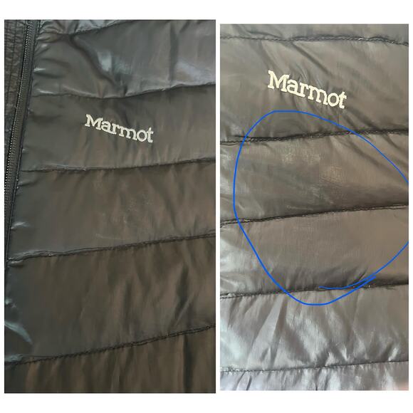Marmot Jacket 800 Fill Goose Down Puffer Zip Jacket Size Large Black - Picture 10 of 15
